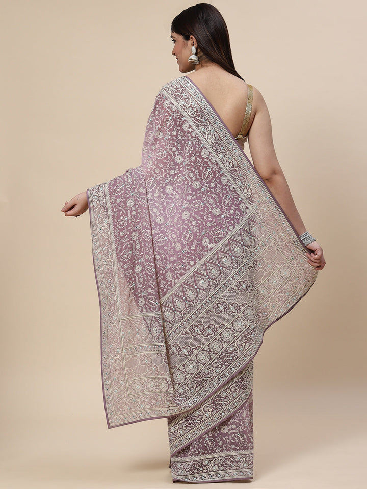 Resham Jaal Embroidered Georgette Saree