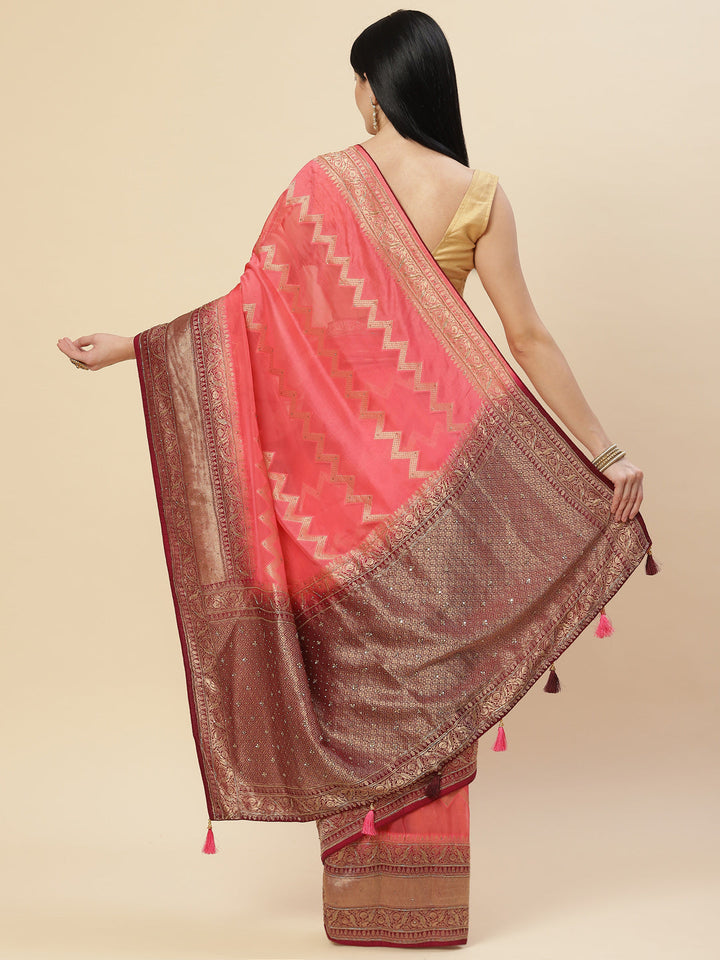 Embroidered Organza Saree