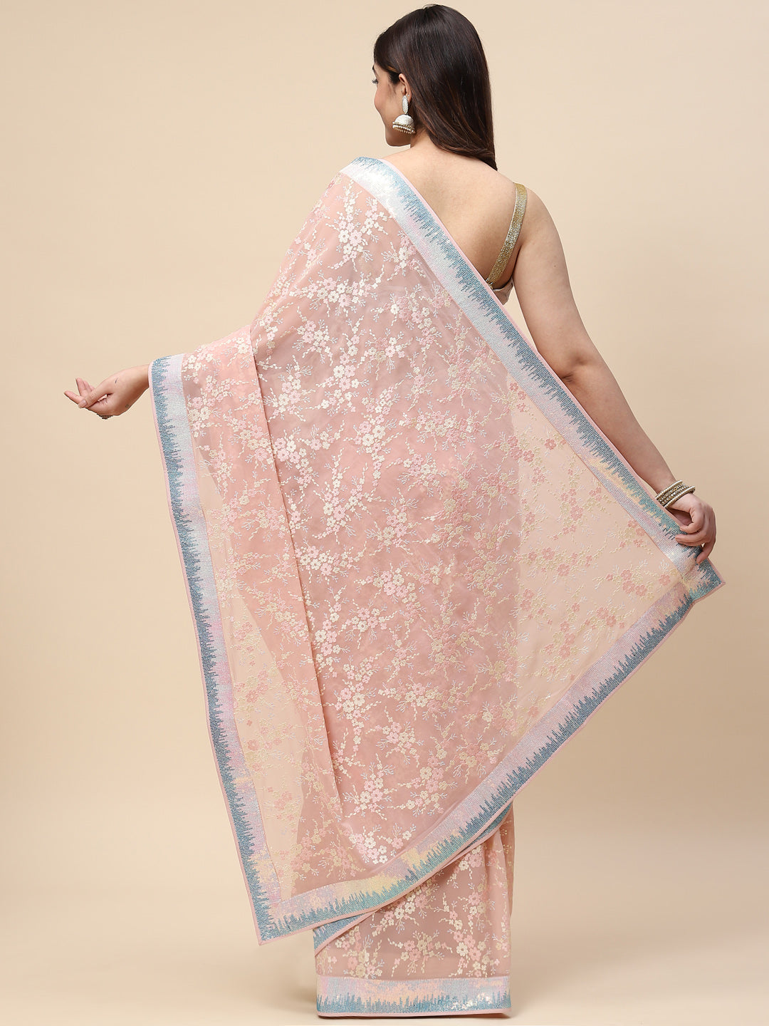 Resham Jaal Embroidered Georgette Saree