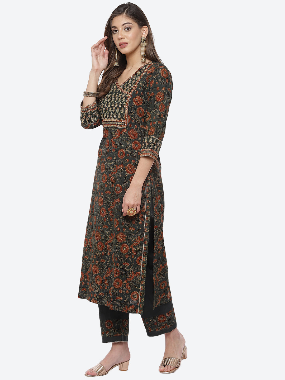 Printed Cotton Kurta With Pant