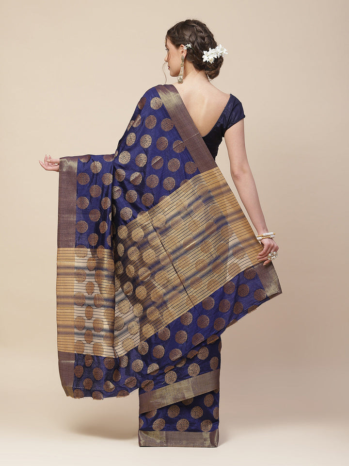 Ethnic Motifs Art Handloom Woven Saree