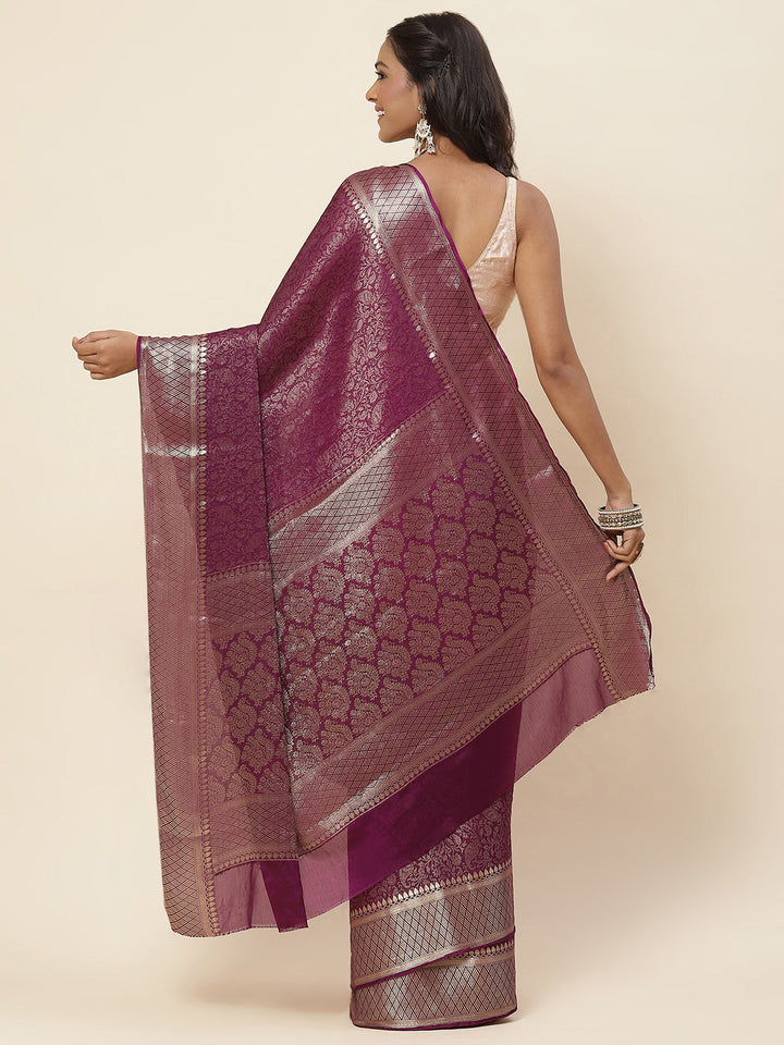 Brocade Woven Georgette Saree