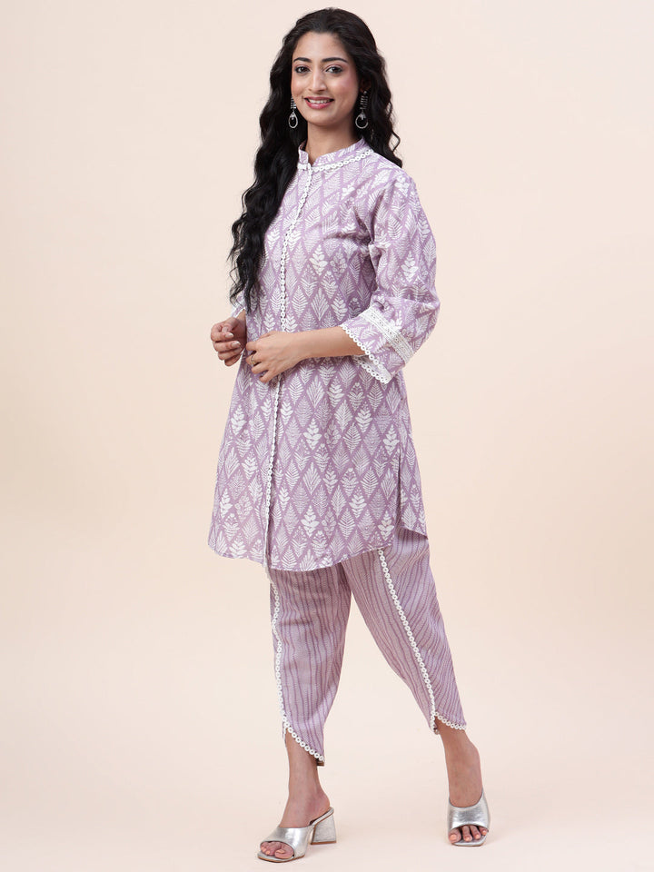 Printed Cotton Kurti With Dhoti Pants