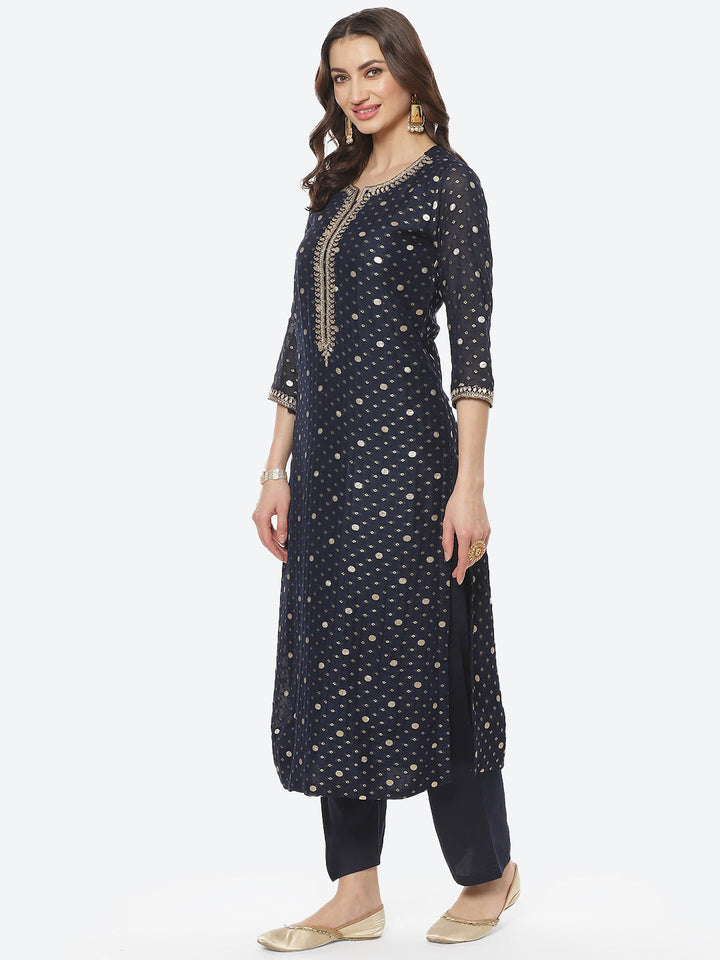 Sequence Gota Patti Georgette Kurti With Pant