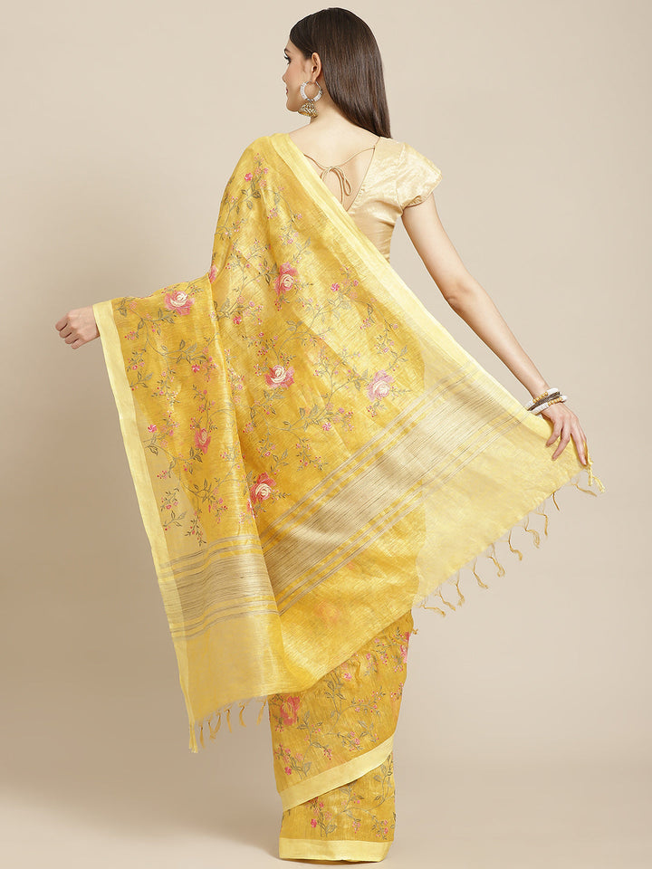 Resham Jaal Embroidered Cotton Saree