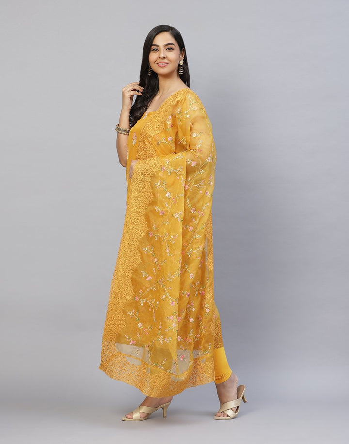 Embroidered Handloom Dupion Suit Piece