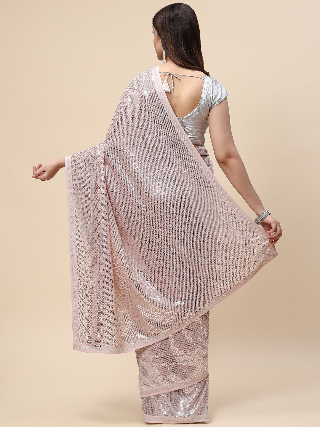 Sequin Embroidered Georgette Saree
