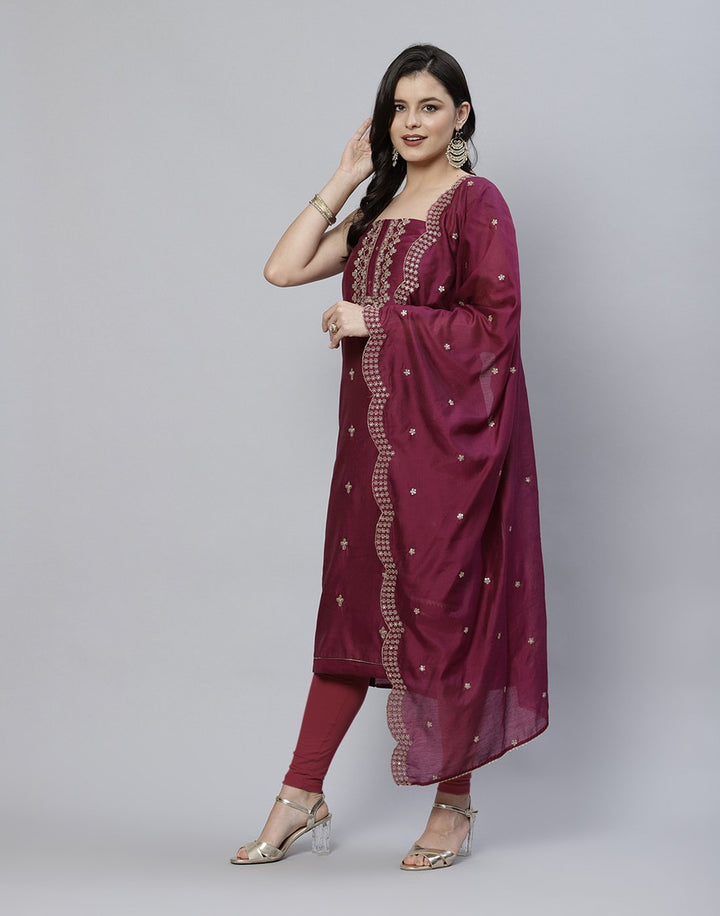 Embroidered Chanderi Suit Piece