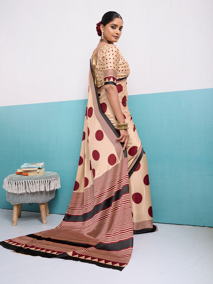 Printed Satin Saree