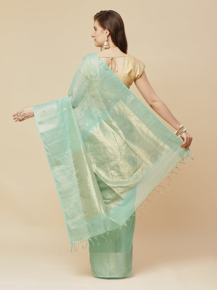 Zari Border Booti Cotton Woven Saree