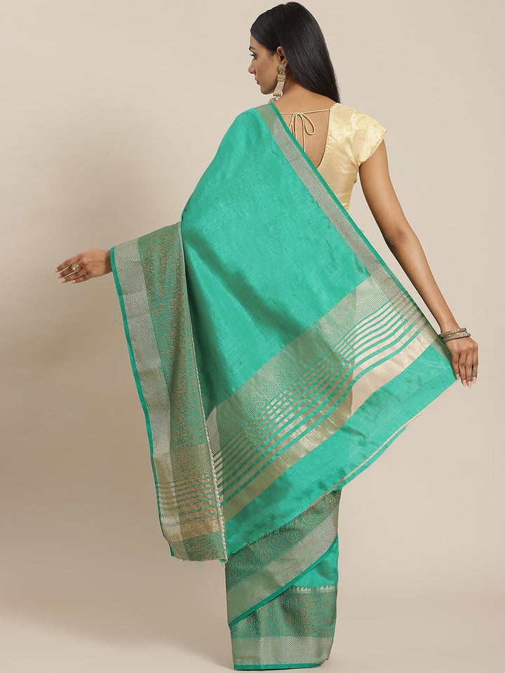 Plain Zari Border Art Handloom Woven Saree