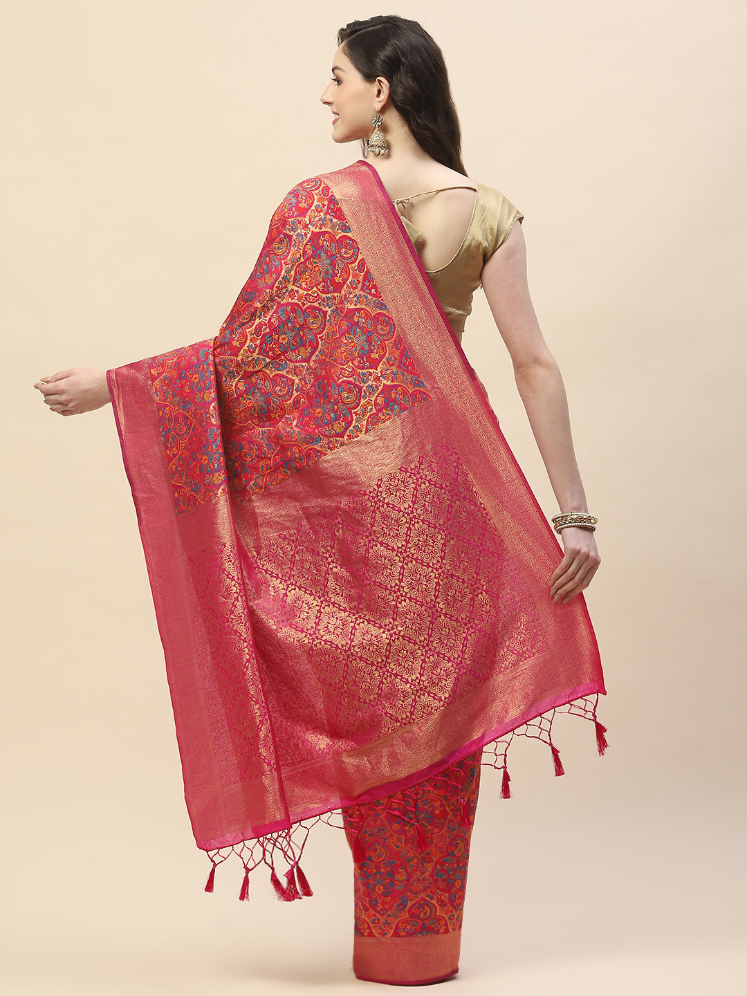 Zari Jaal Woven Handloom Saree