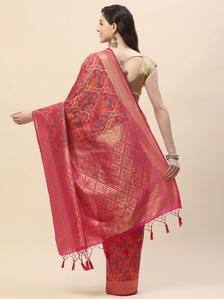 Zari Jaal Woven Handloom Saree