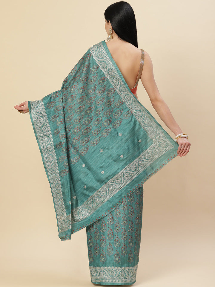 Digital Printed Tussar Saree