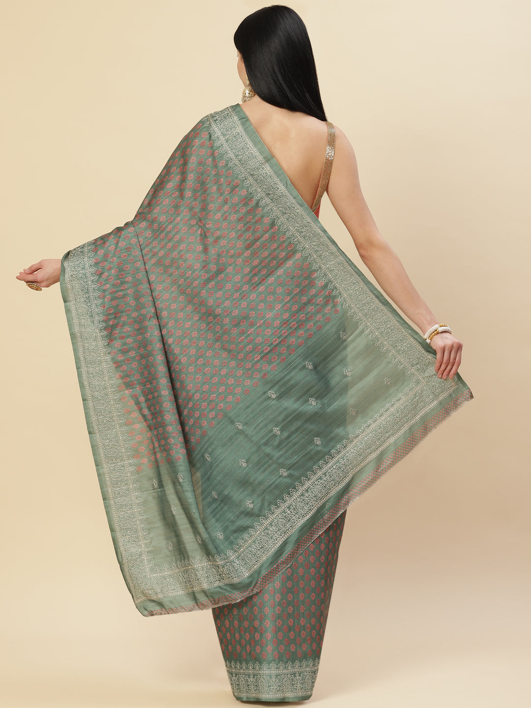 Digital Printed Tussar Saree