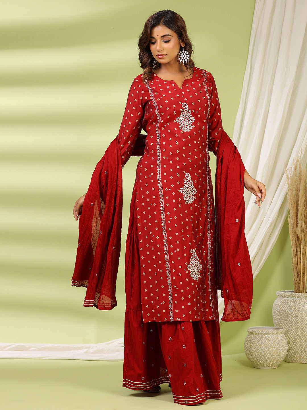 Printed Cotton Choli With Lehenga &amp; Net Dupatta