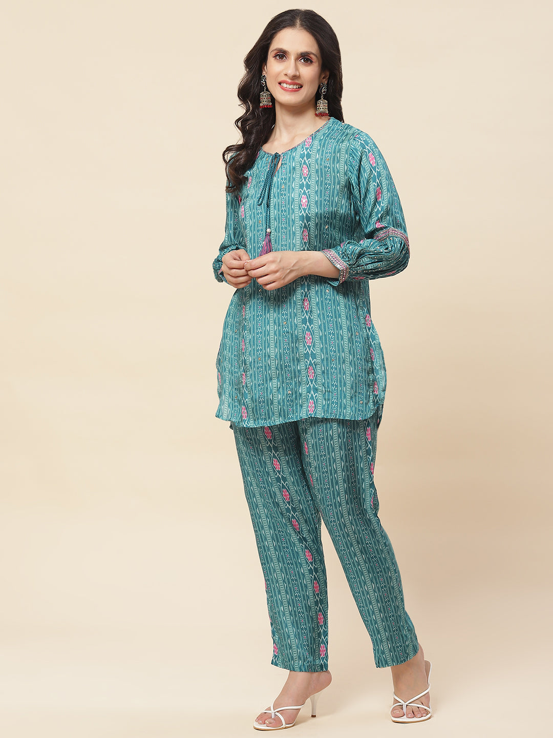 Printed Muslin Kurti With Pants