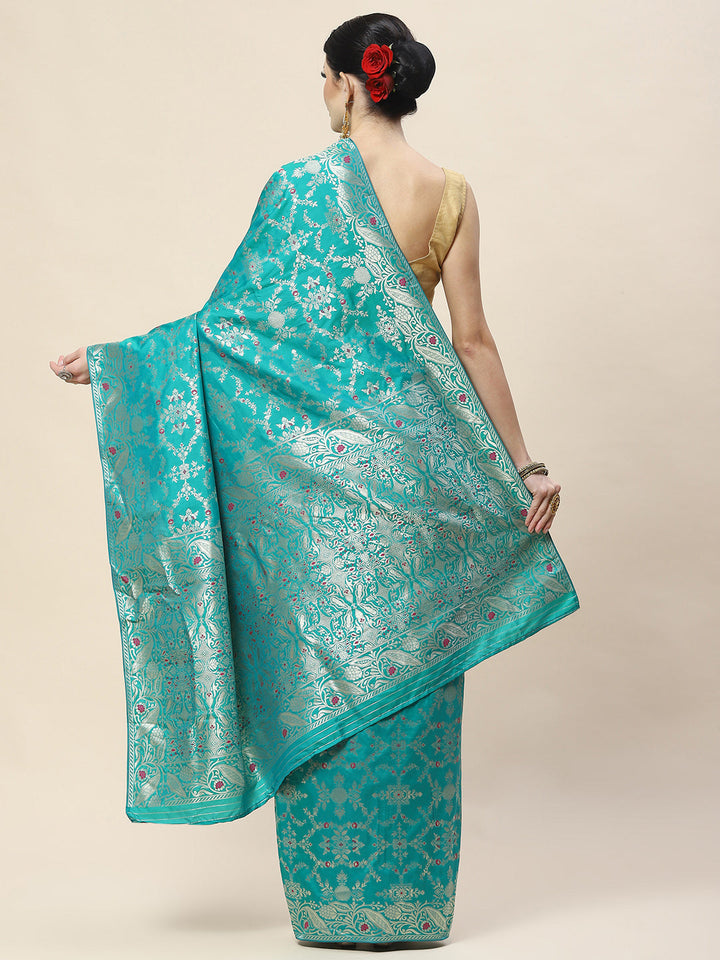 Zari Jaal Woven Art Silk Banarsi Saree