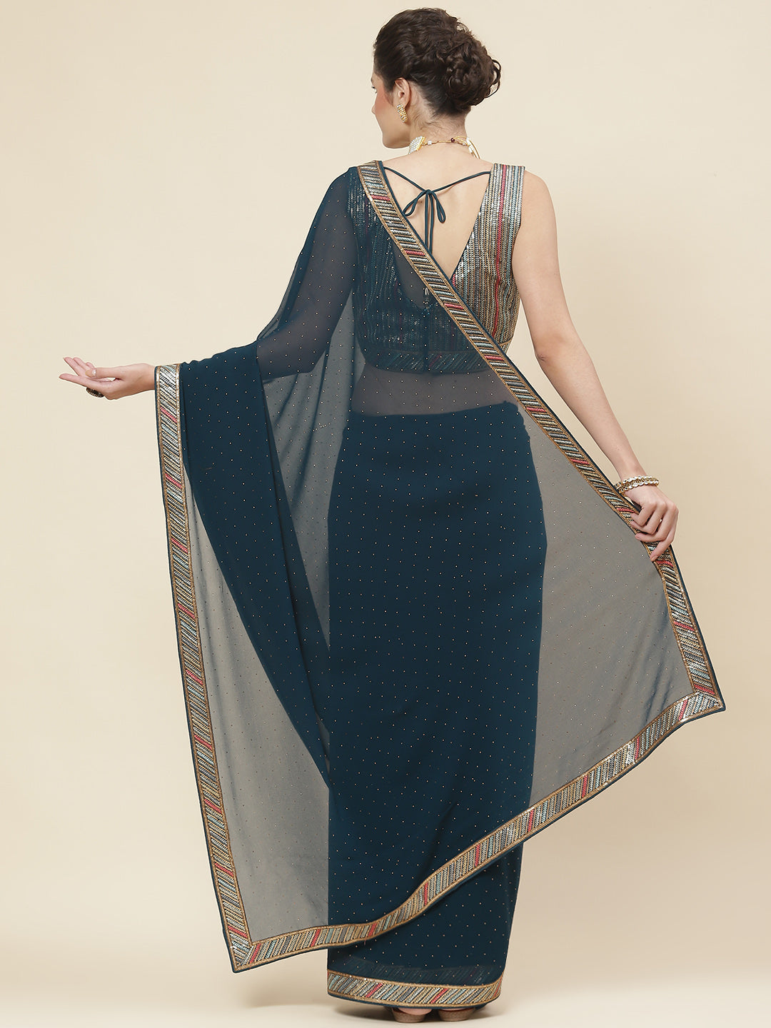 Stone Embroidered Georgette Saree