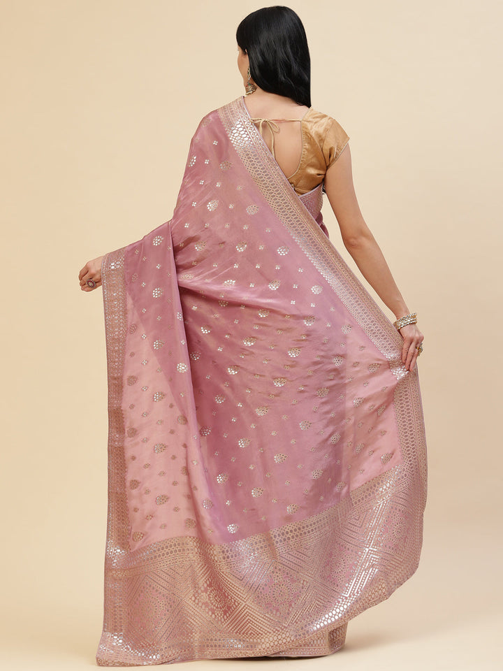 Zari Booti Organza Woven Saree