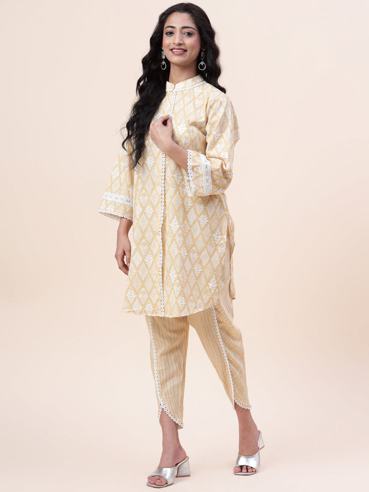 Printed Cotton Kurti With Dhoti Pants