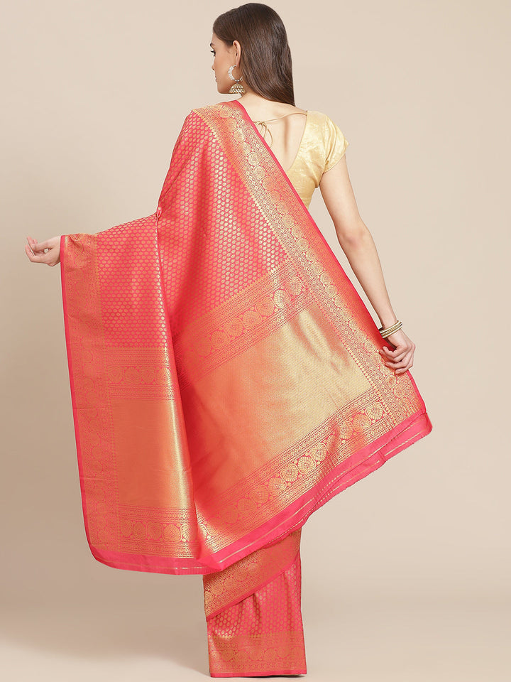 Brocade  Art Handloom Saree with Zari Border