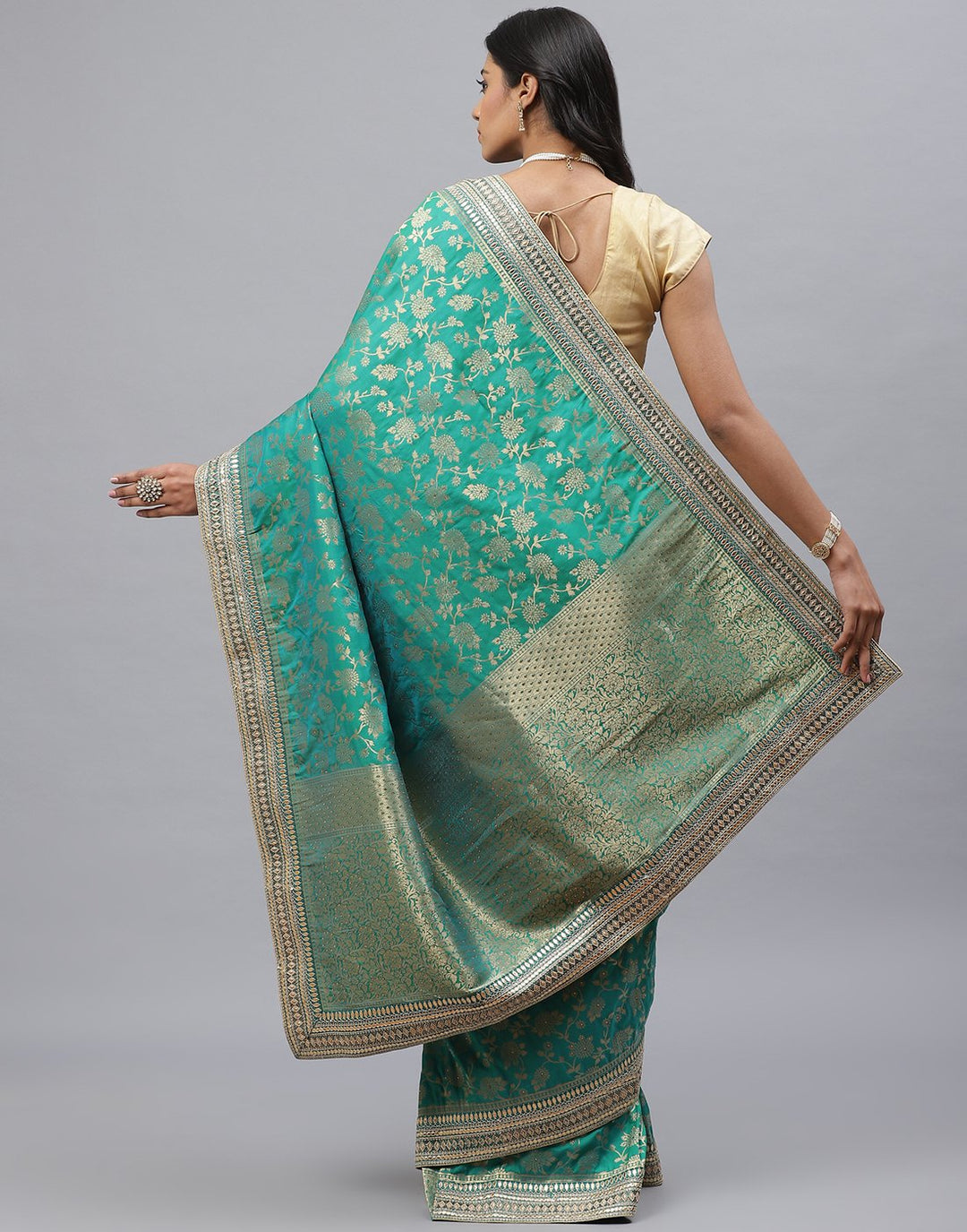 Banarasi Woven Embroidery Silk Saree