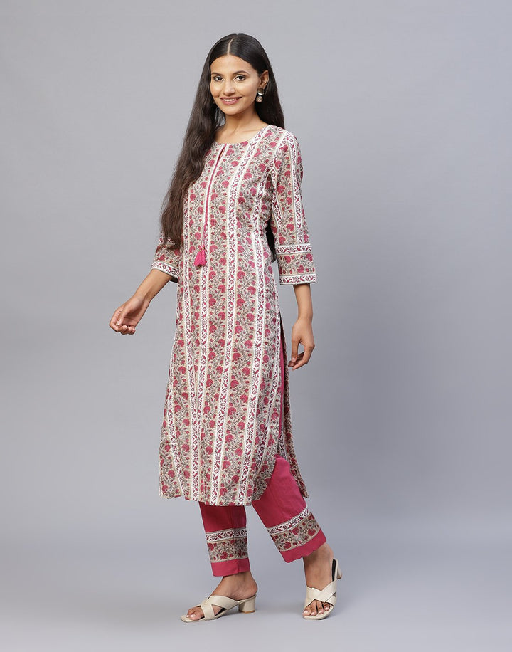 Cotton Printed Kurti Pant Set
