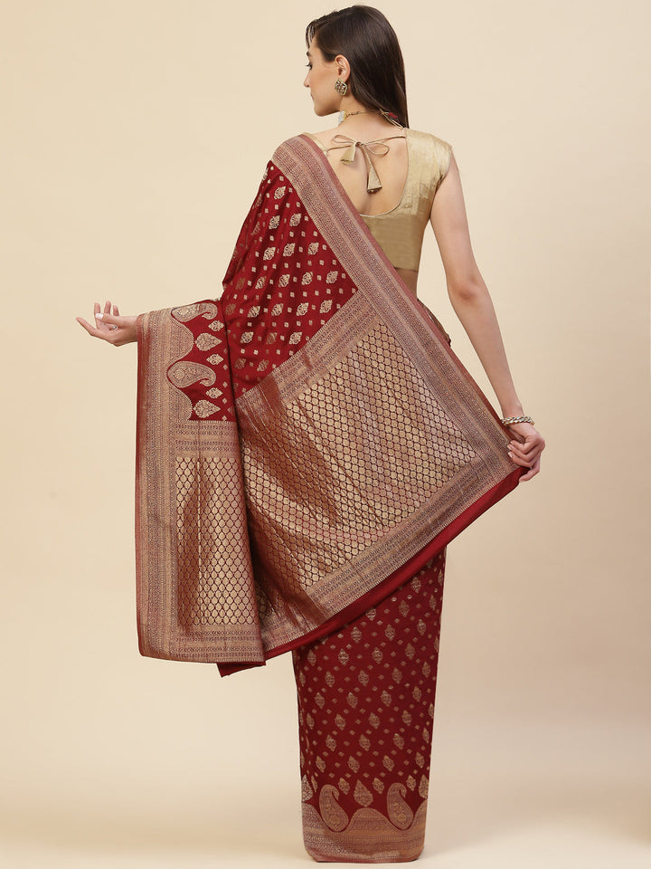Zari Border Booti Georgette Saree