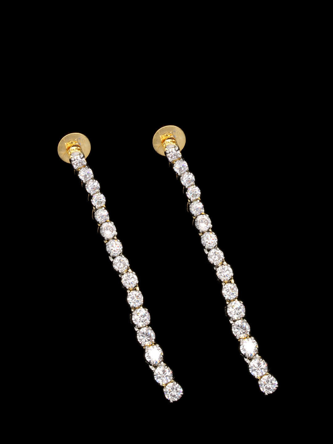 Gold Plated Earrings Embellished With Diamond Stone