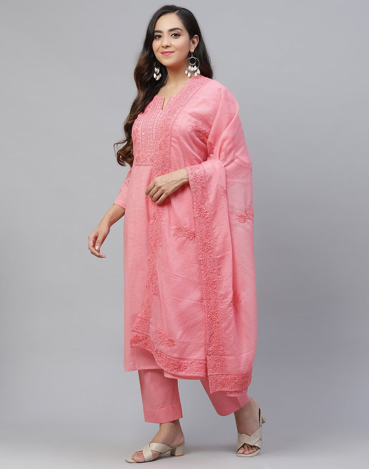 Printed Stitched Cotton Salwar Kameez With Dupatta