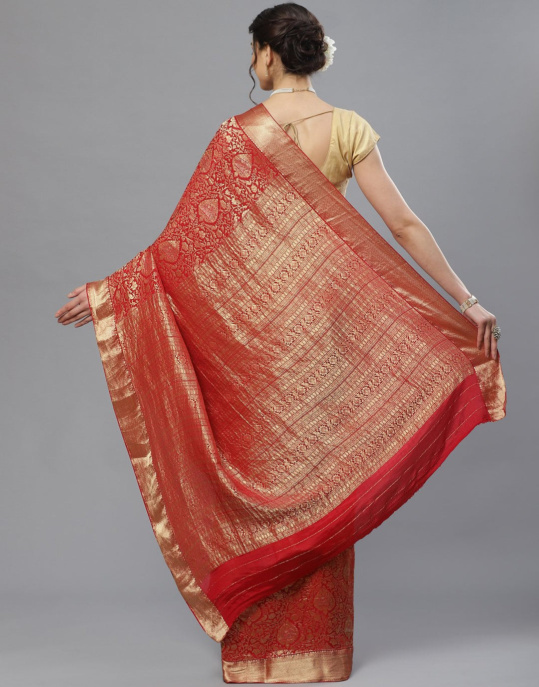 Zari Jaal Crepe Saree