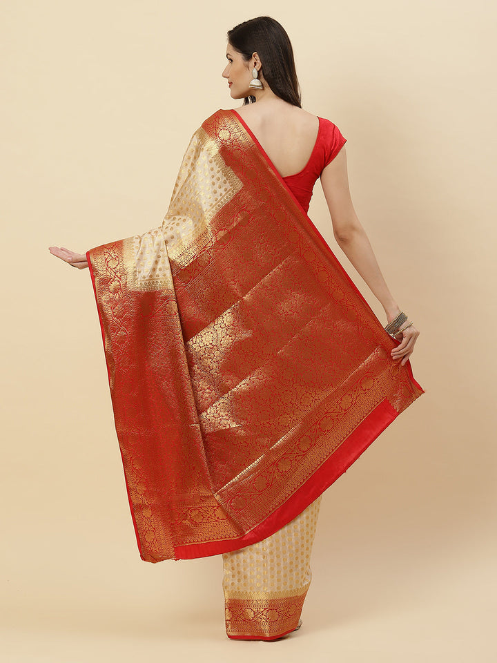 Zari Border Booti Art Handloom Woven Saree