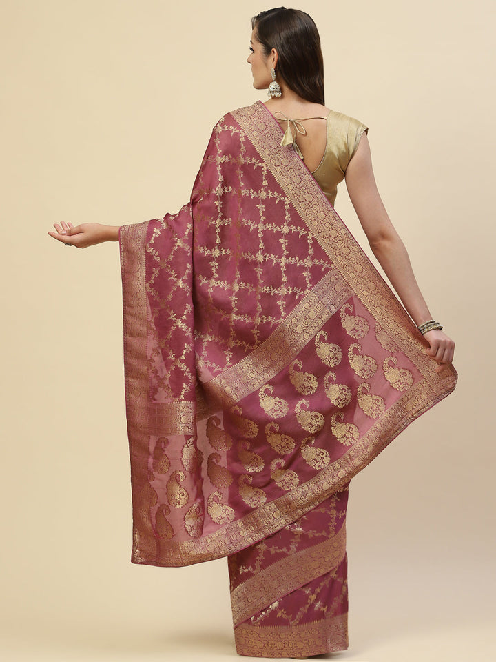 Zari Jaal Banarasi Woven Saree