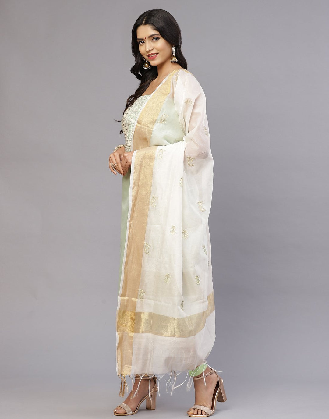 Chanderi Embroidered Suit Piece
