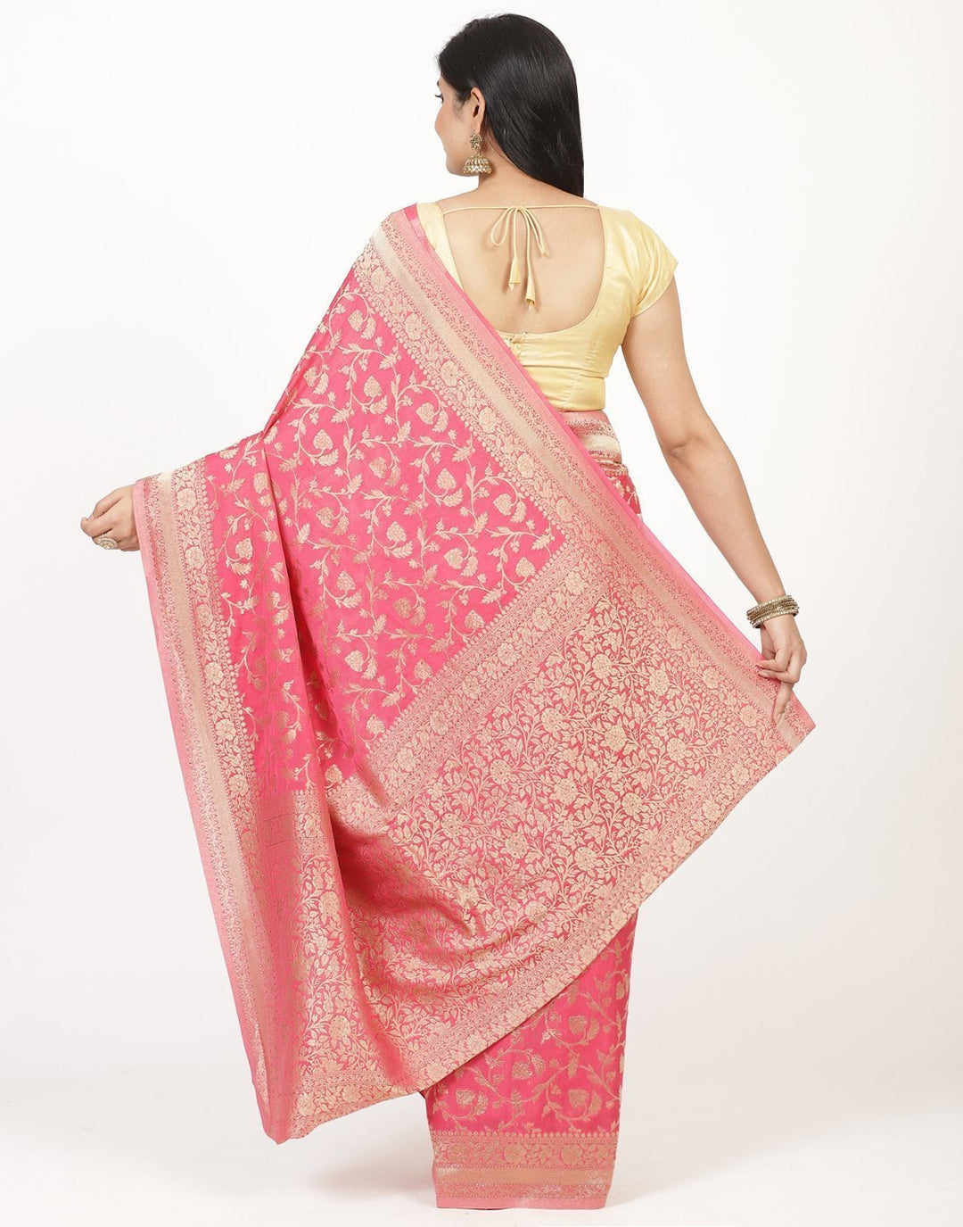 MBZ Meena Bazaar-Zari Jaal Art Georgette Saree
