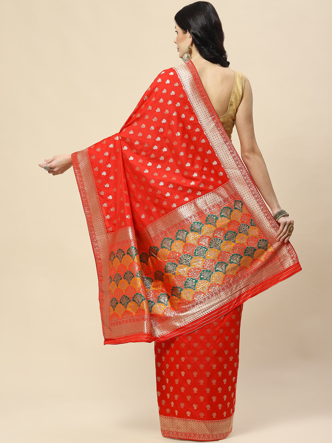Zari Booti Woven Art Silk Banarsi Saree