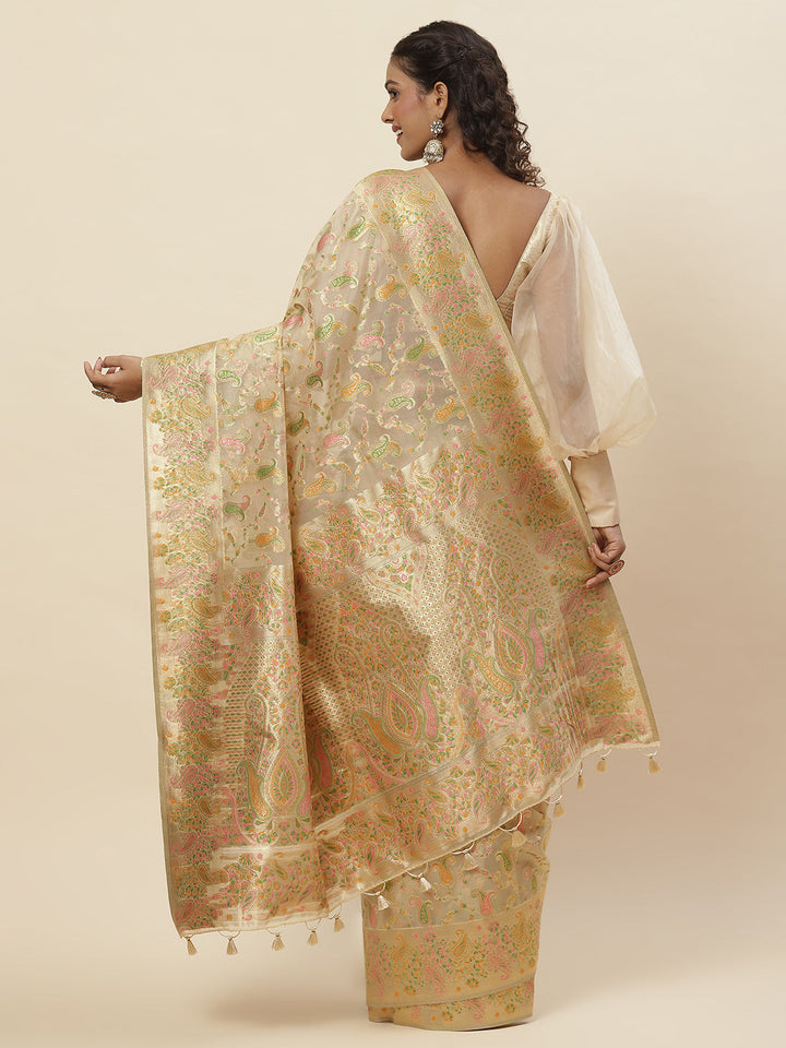 Zari Jaal Woven Organza Saree