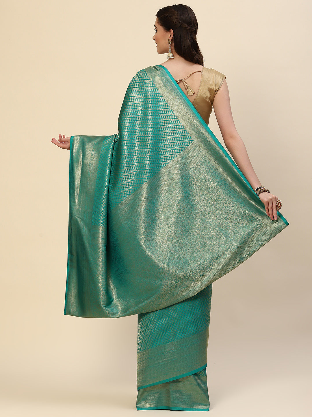 Brocade Zari Jaal Handloom Woven Saree