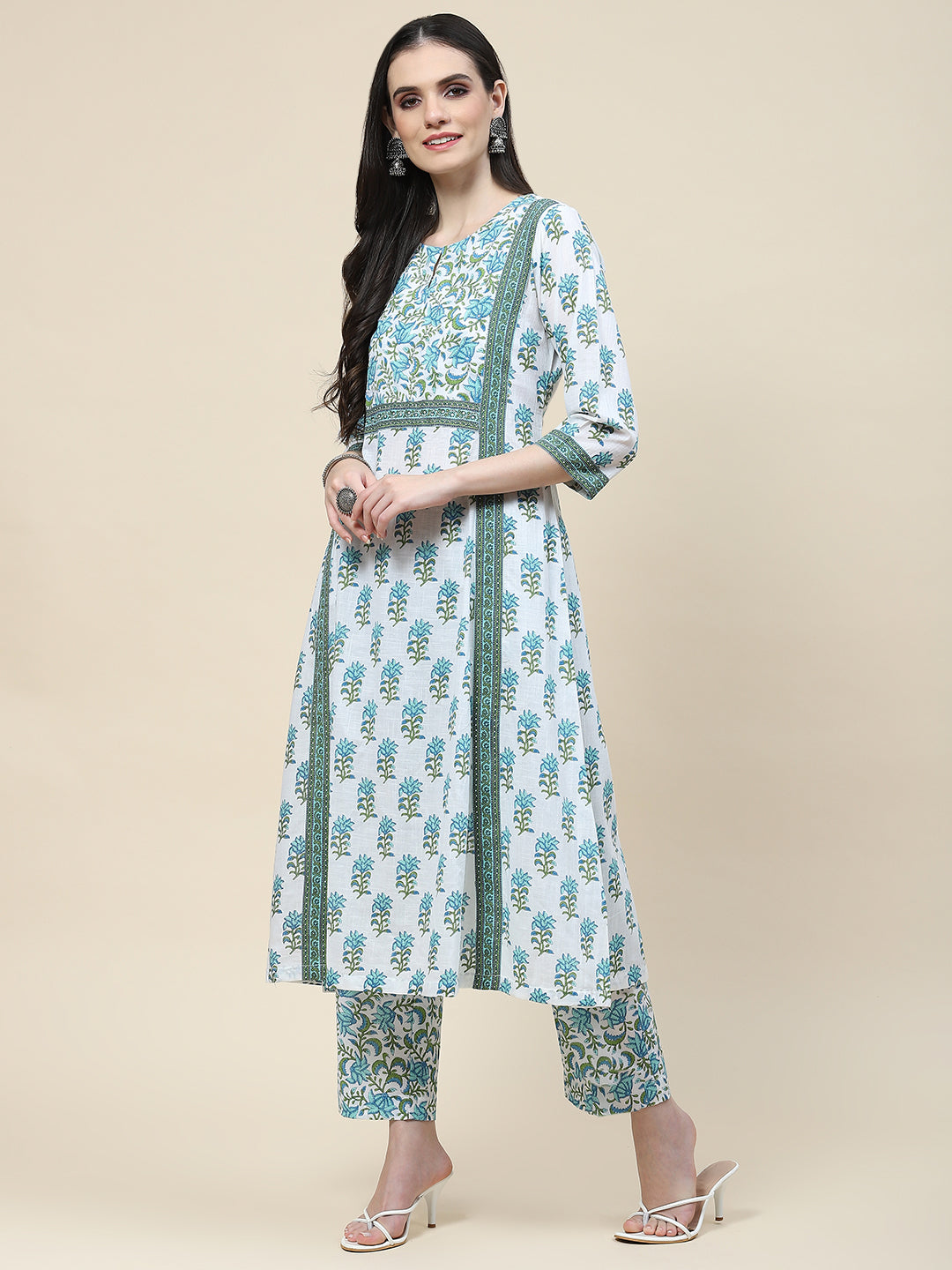 Printed Cotton Kurta With Pants