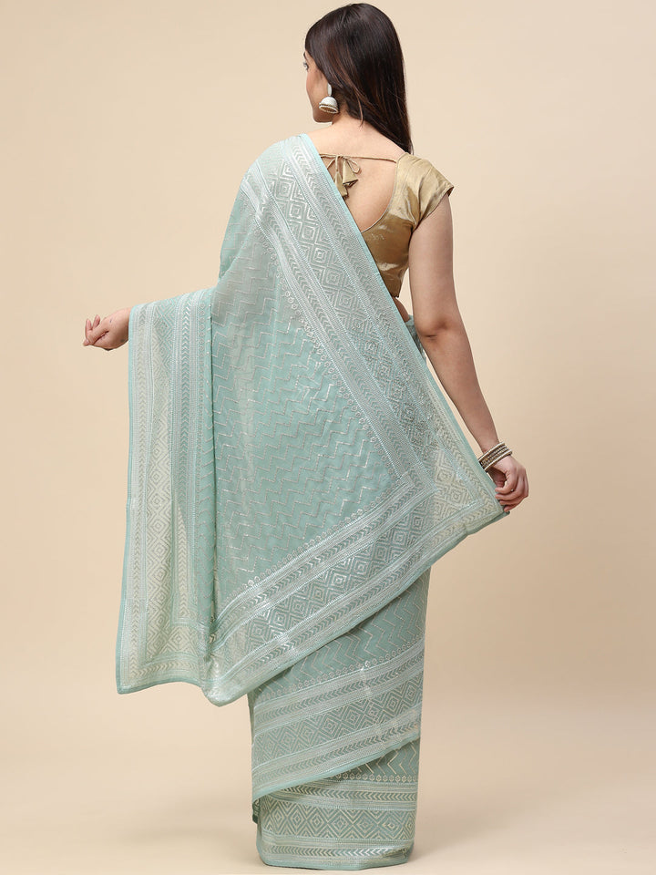 Sequin Embroidered Georgette Saree