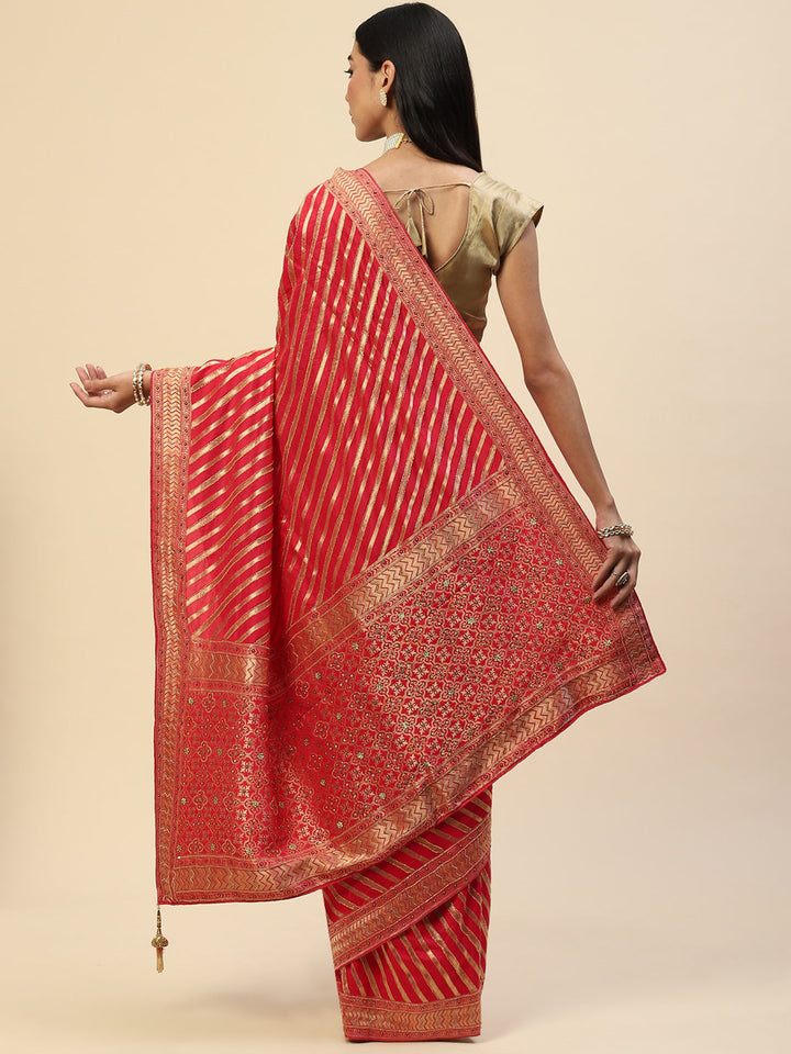 Cutdana Embroidered Handloom Saree