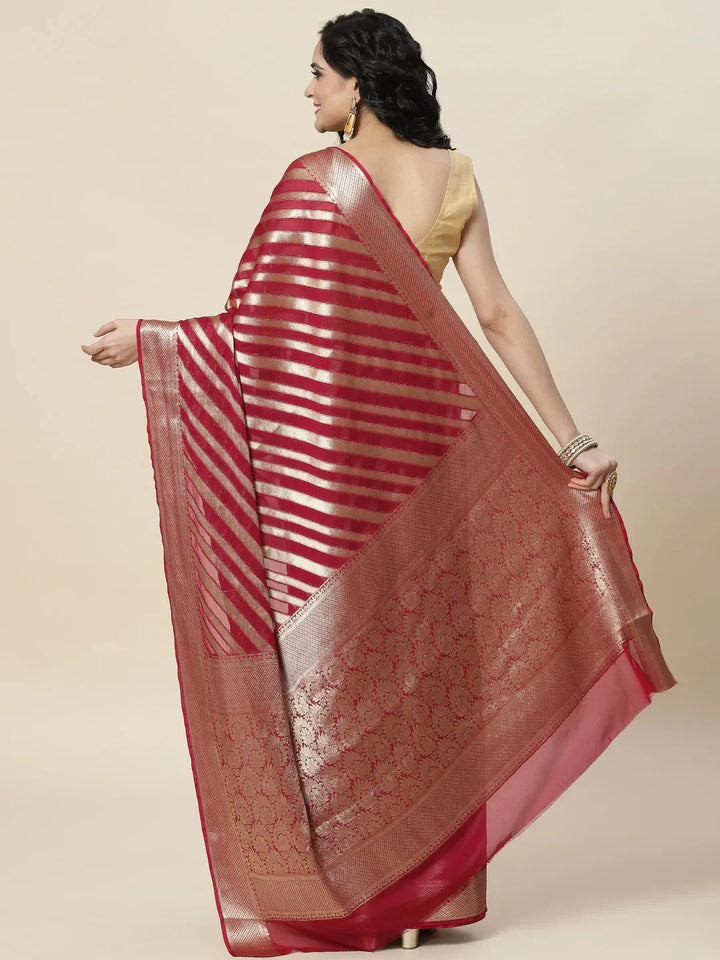 Zari Jaal Georgette Plain Saree