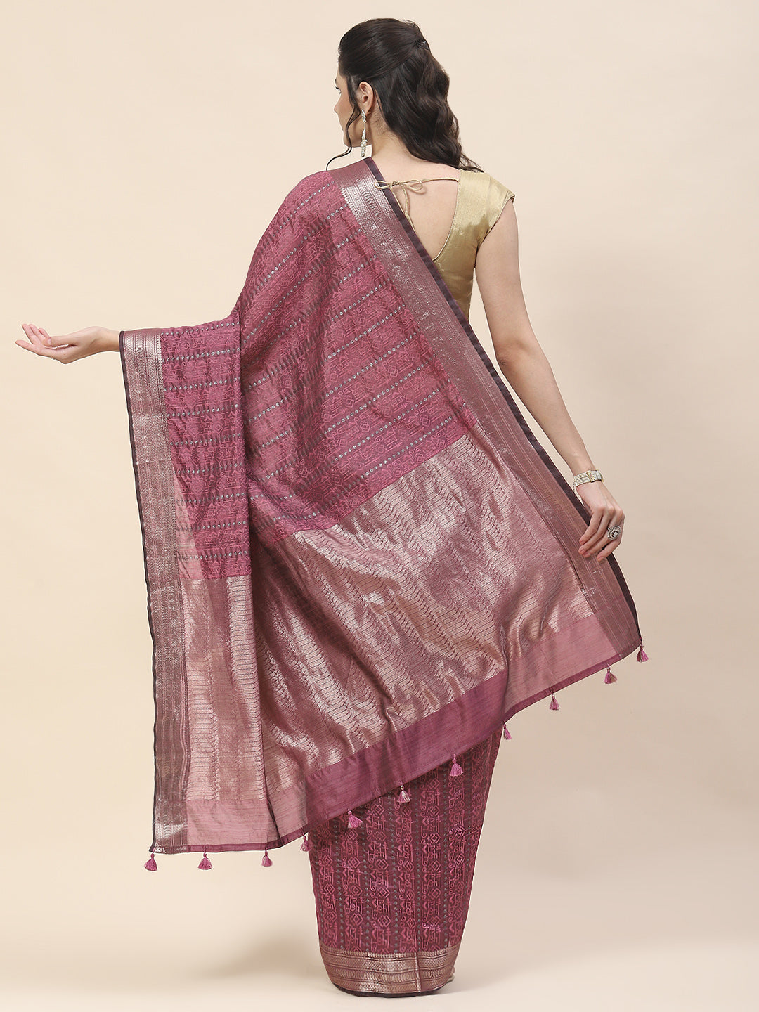 Zari Border Woven Art Tussar Saree