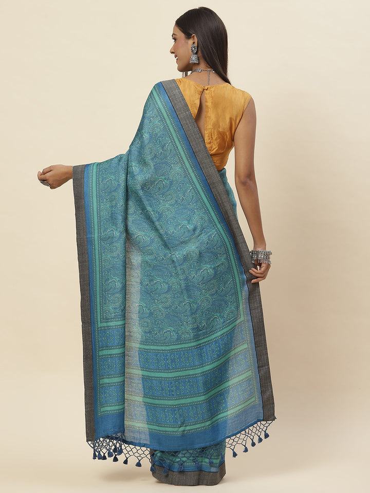 Printed Tussar Saree