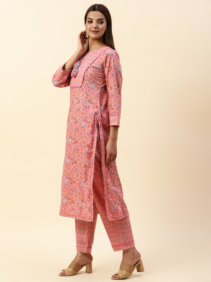 Printed Cotton Kurta With Pants