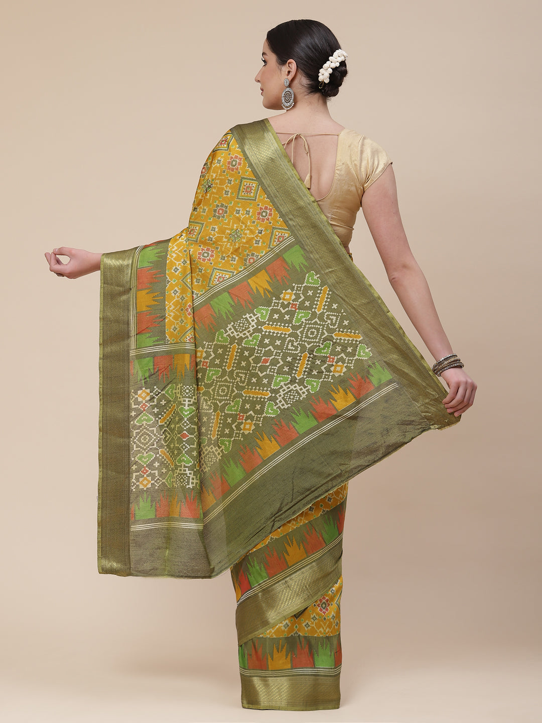 Patola Art Handloom Printed Saree