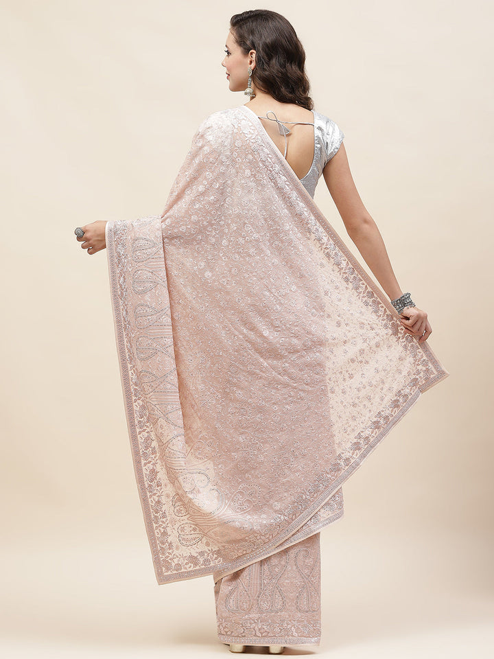 Resham Jaal Embroidery Georgette Saree