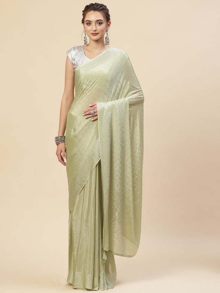 Stone Georgette Plain Saree