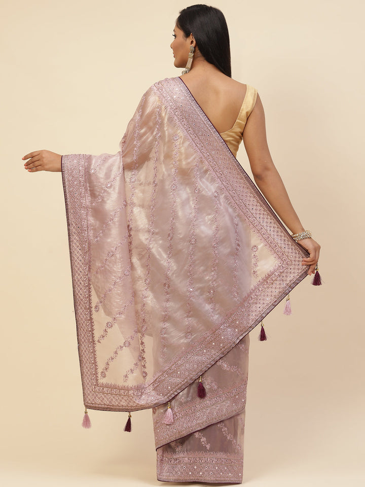 Cutdana Embroidered Organza Saree